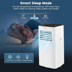 COSTWAY Portable Air Conditioner, 9000 BTU Portable AC with Built-in Dehumidifier, 24H Timer, Smart Sleep Mode, LED Touch Panel for Cooling Rooms up to 280 Sq.Ft, Remote Control & Window Kit Included