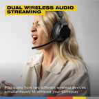 Skullcandy Crusher PLYR 720 Wireless Gaming Headset  Ultimate Immersion and Comfort  THX Spatial Audio  Multi-Sensory Bass and Platform- Digi-Black  Removable Mic  PC  PlayStation  Nintendo