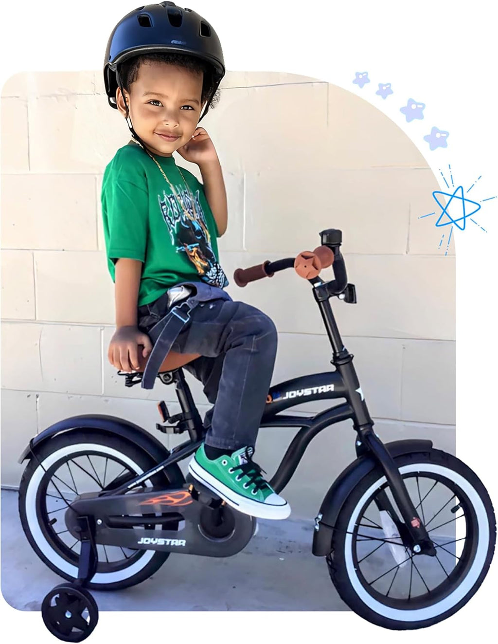 JOYSTAR 12 14 16 Inch Kids Cruiser Bike for Ages 2-7 Years Old Girls & Boys, Kids' Bike with Training Wheels, Coaster Brake, Adjustable Seat & Fenders, Child Bicycles
