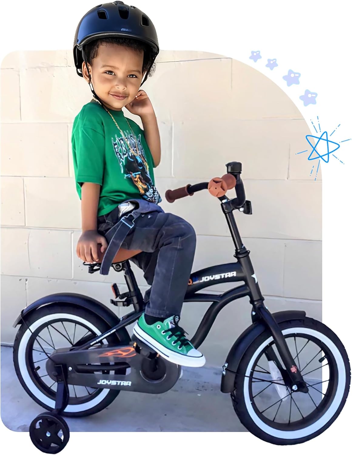 JOYSTAR 12 14 16 Inch Kids Cruiser Bike for Ages 2-7 Years Old Girls & Boys, Kids' Bike with Training Wheels, Coaster Brake, Adjustable Seat & Fenders, Child Bicycles