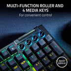 Razer BlackWidow V4 Mechanical Gaming Keyboard: Yellow Switches Linear & Silent - Chroma RGB - 6 Macro Keys - Magnetic Wrist Rest - Doubleshot ABS Keycaps - Roller & Media Keys - Snap Tap