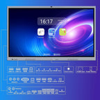 65 Inch Smart Board, 4K Electronic Whiteboard, Built in Dual System and 20MP Camera Digital White Board for Classroom and Business, Interactive Whiteboard with Video Conference System (Board Only)