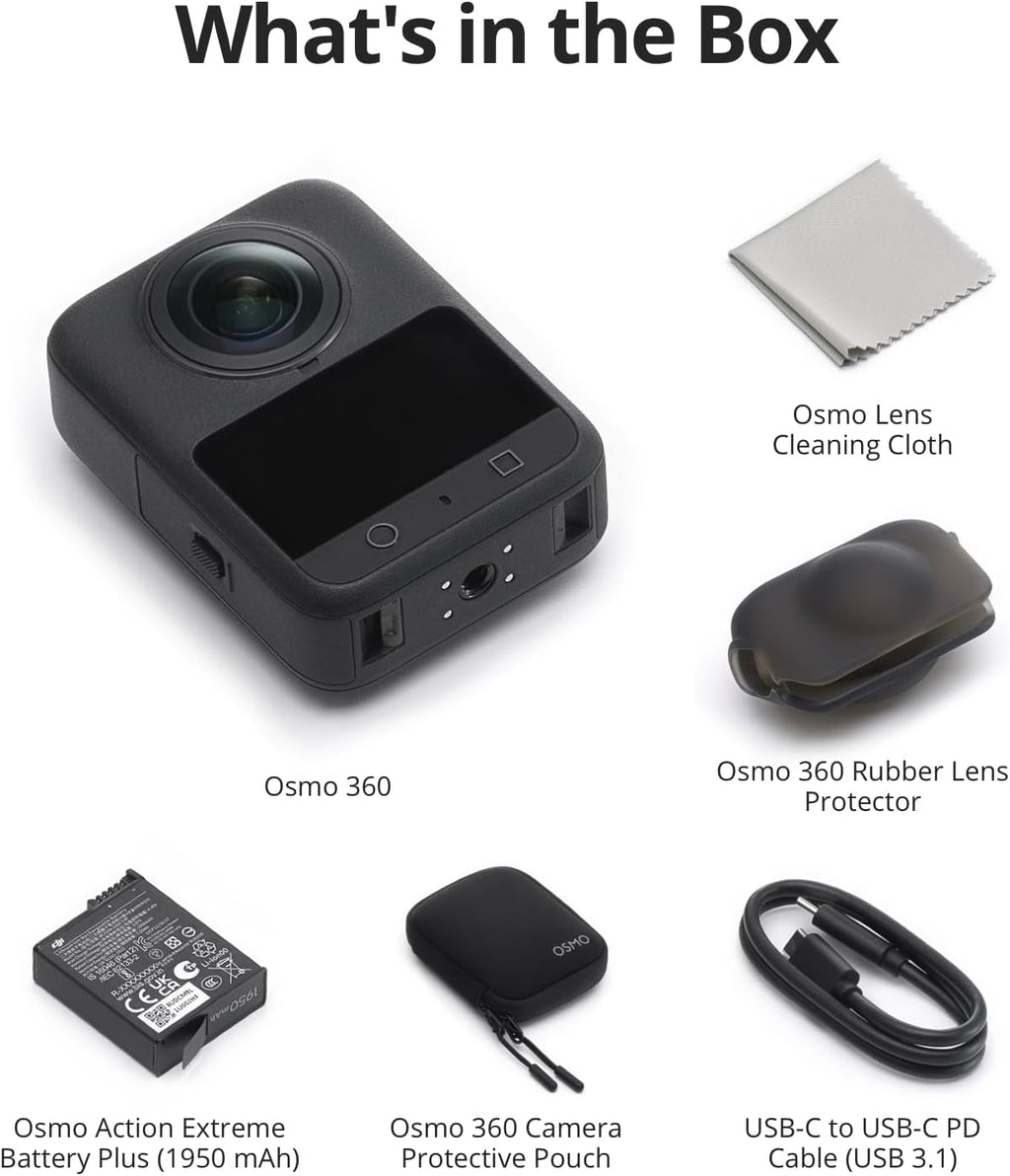 DJI Osmo 360 Camera Standard Combo  Waterproof 360° Action Camera with 1-Inch 360° Imaging  Native 8K 360° Video  105GB Built-in Storage  120MP 360° Photo  100-Min 8K Recording  360 Action Camera