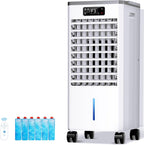 Evaporative Air Cooler, Windowless Portable Air Conditioners Fan w/3 Modes & 3 Speeds, 12H Timer for Smart Auto-off, 2-Gal Tank for 20H Cooling,16FT Remote,No Hose Needed,46db Swamp Cooler