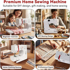 Beginners Sewing Machine for Beginners, Dual Speed Portable Electric Mini Sewing Machine with 14 Stitches, Complete Repair Kit for Clothing Fabrics, Handheld Sew Machine for DIY Travel & Home Use