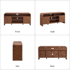 TV Stand for TVs Up to 65'' - [Unique Curved Profile, FSC-Certified Wooden Board] Entertainment Center with Adjustable Shelves and Storage Cabinet Modern Media Console for Living Room