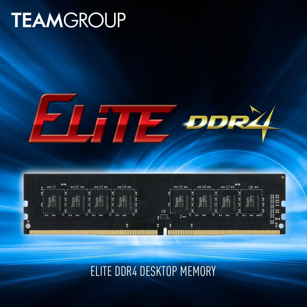 TEAMGROUP Elite DDR4 16GB Kit (2 x 8GB) 3200MHz (PC4-25600) CL22 Unbuffered Non-ECC 1.2V UDIMM 288 Pin PC Computer Desktop Memory Module Ram Upgrade - TED416G3200C22DC01