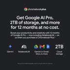 acer Chromebook Plus 515 Laptop with Google AI – 15.6" Full HD 1920 x 1080 IPS Touch Display | Intel Core i3-1305U | 8GB LPDDR5X | 256GB SSD | Wi-Fi 6E | FHD Camera | Chrome OS | CB515-2HT-33M4