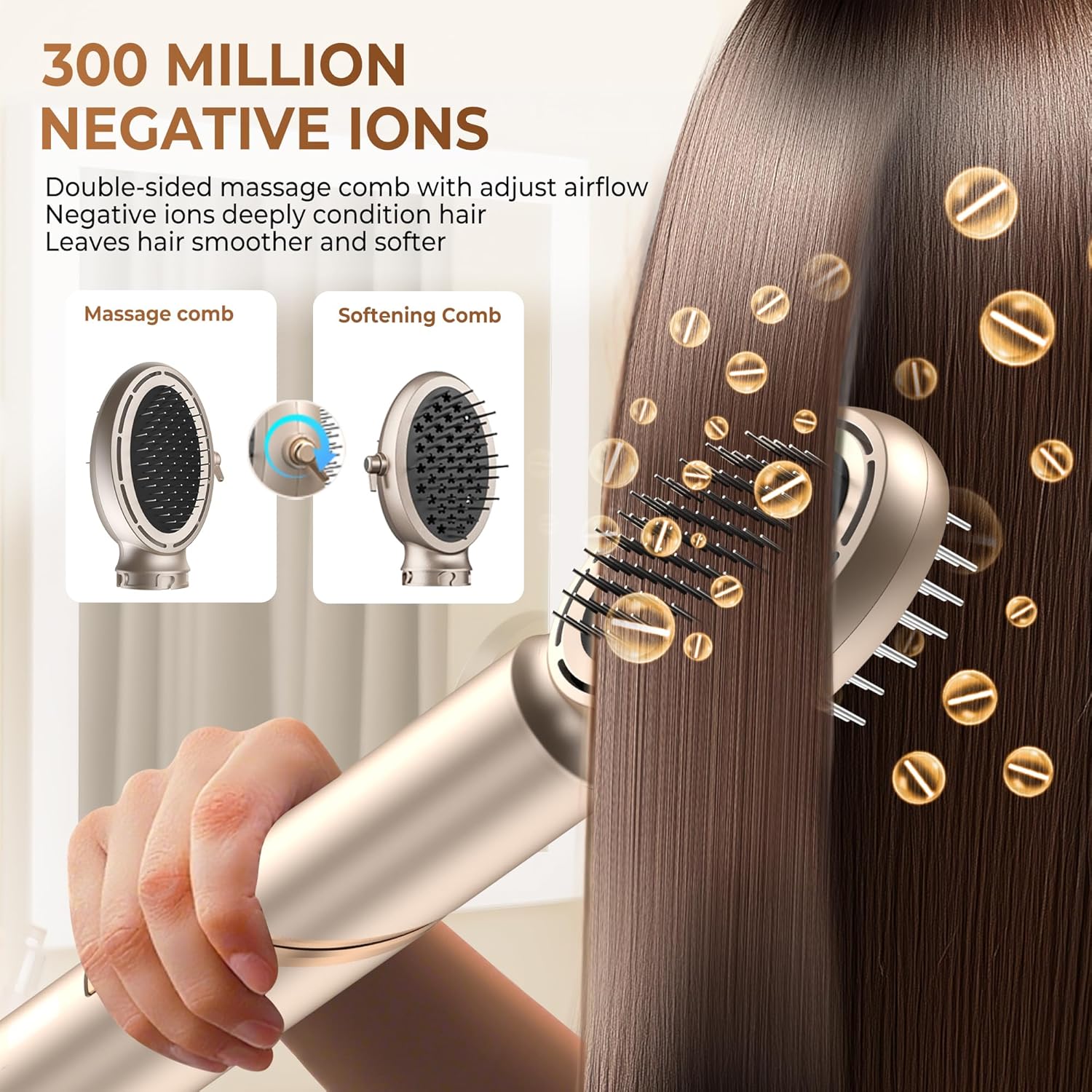 Ukliss 8 in 1 Hair Dryer Brush & Multi Hot Air Styler–Foldable 110,000 RPM Blow Dryer Brush Tool Set with Diffuser Auto-Wrap Curler for Fast Drying Curling Straightening Hair Daily Styling