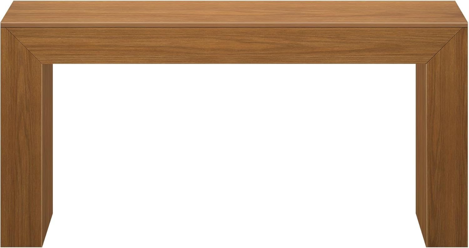 Plank+Beam Grand Console Table, 66 Inch Modern Solid Wood Sofa Table, Narrow Entryway Table for Hallway, Behind The Couch, Living Room, Foyer, Pecan Wirebrush