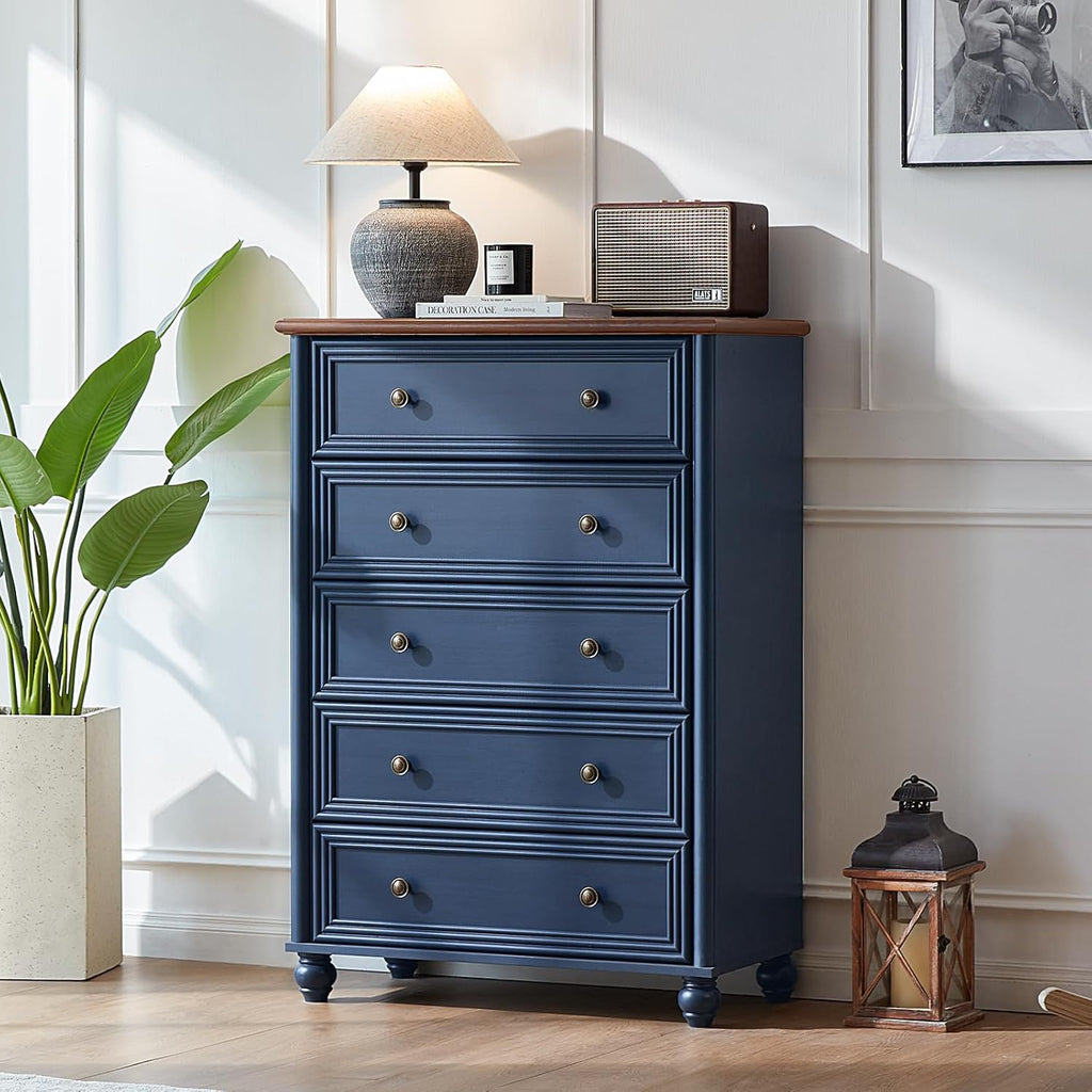 Farmhouse Dressers and Night Stand Set of 3, Wood 45''Tall Dresser and 18'' Chest of Drawers, Roman Column 3 Drawers Nightstand Set of 2, Bedroom Furniture Dresser Suites for Living Room, Hallway Home