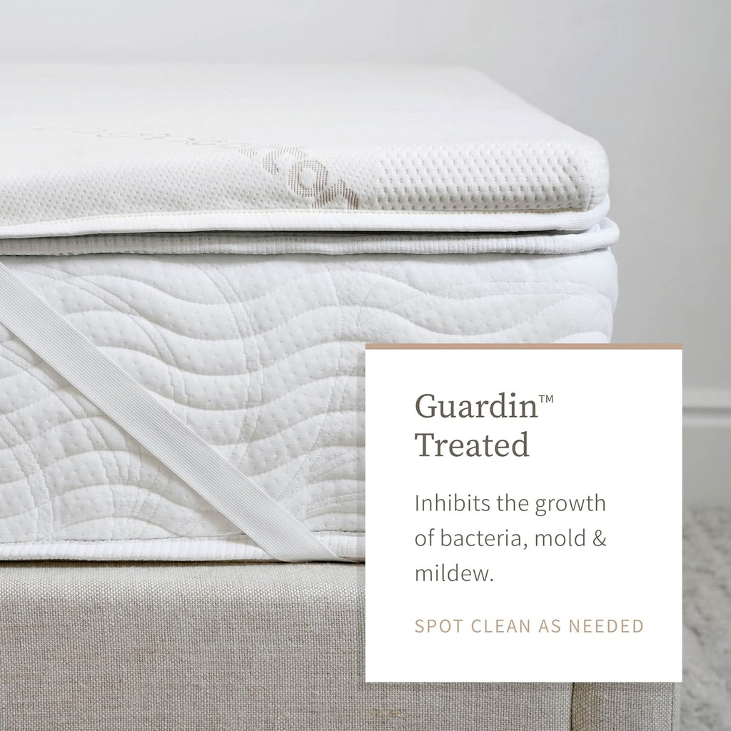 Saatva Graphite Memory Foam Mattress Topper - 3” Memory Foam Layer - Enhanced Comfort & Cooling - Queen