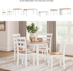 Signature Design by Ashley Gesthaven Casual Dining Drop Leaf Table, Light Brown & White