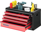 LARBANKE 4-Drawer Tool Box, Portable Tool Box with Lock&Keys,Toolbox with Waterproof and Rust-resistant Countertop,Anti-collision Corner,Special Connection Rods for Stacking with 5/7-Drawer Tool Chest