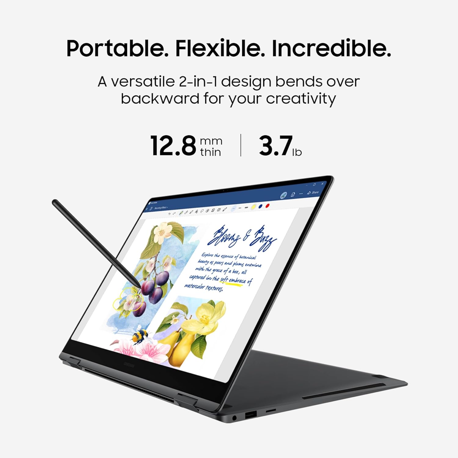 Samsung 16” Galaxy Book5 Pro 360 Copilot+ PC  AI Computer  Intel Core 7 Ultra Processor  3K AMOLED (2880x1800) Touchscreen  S Pen 120Hz  Dolby Atmos  Student Laptop  Lightweight  All-Day Battery Life