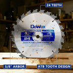 10" Carbide Stacked Dado Saw Blade Set, Pro Dado Set for Fine Finished Cuts, Grooves, Dados and Rabbets, 24 Tooth with 5/8" Bore, 23 Pieces