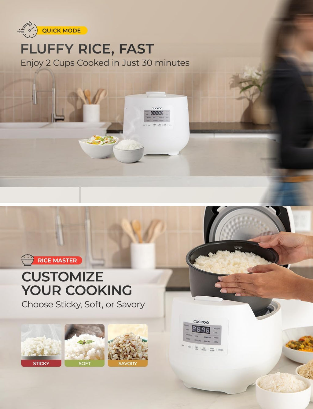 6-Cup / 1.5 Qt. (Uncooked) Micom Rice Cooker and Warmer, Steamer basket, 11 Operating Modes: White Rice, Brown Rice & More, Nonstick Inner Pot, Made in Korea, Small Rice Cooker, Multi Cooker, CR-0641F