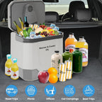 12 Volt Refrigerator, 35 Quart Car Fridge, Electric Cooler & Warmer 32℉~131℉, Portable Freezer Compressor Cooler with Integrated Handle, 12DC 110-240 AC, Car Cooler for Vehicle, Boat