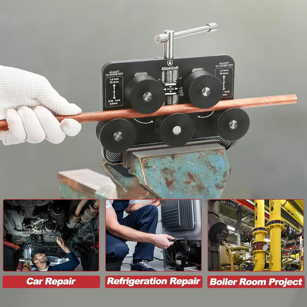 Tubing Straightener Tool for 3/16" to 1.0" Diameters - Universal Brake Line Straightener Compatible with Fuel Lines, Soft Aluminum, Copper Tubing Includes PEX Straightener & Pipe Straightener