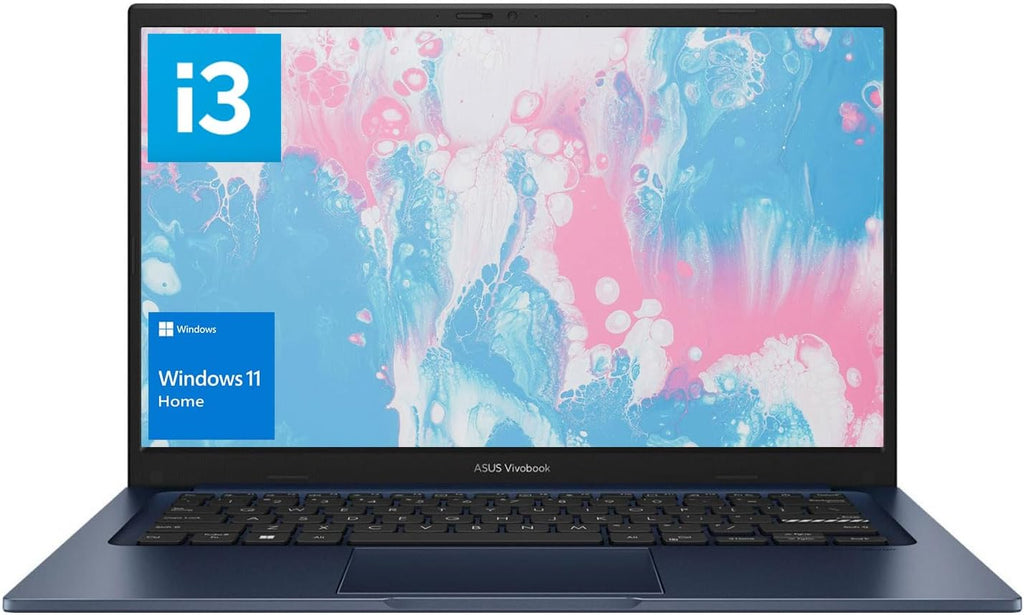 ASUS Vivobook Laptop  14" FHD Display  i3-1215U  16GB RAM  512GB SSD  Wi-Fi 6  HDMI  Webcam  Touchpad  Windows 11 Home  Blue