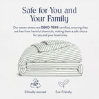 Brooklinen Luxury Sateen Duvet Cover - 100% Cotton, Twin/Twin XL Size in Green Tandem Stripe with Extra-Long Corner Ties and Button Closure - Best Twin/Twin XL Duvet Covers