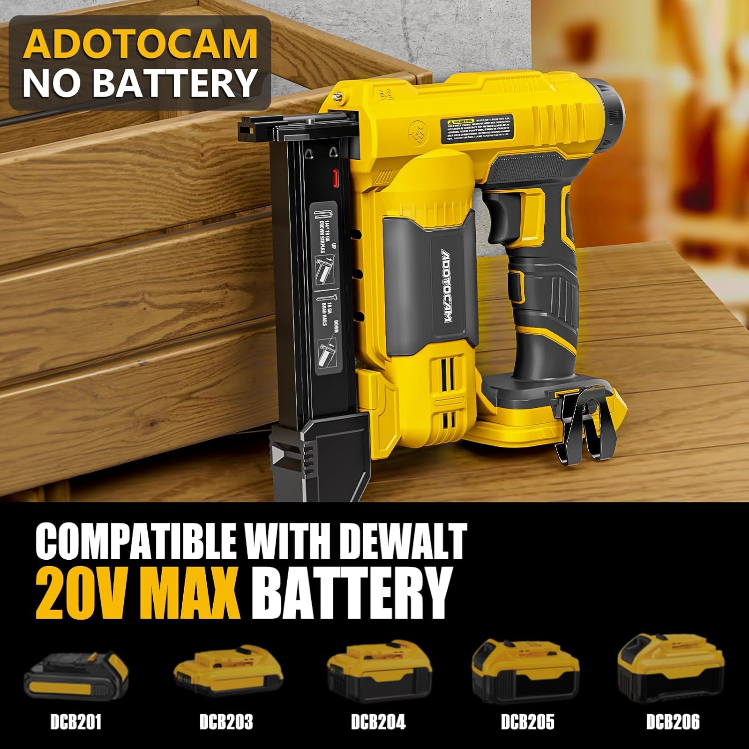 18GA Cordless Brad Nailer for Dewalt 20V Battery (Tool Only), 2 in 1 Cordless Nail Gun with 1000 Nails and 500 Staples, Nail Gun Battery Powered for Home Improvement & Woodworking