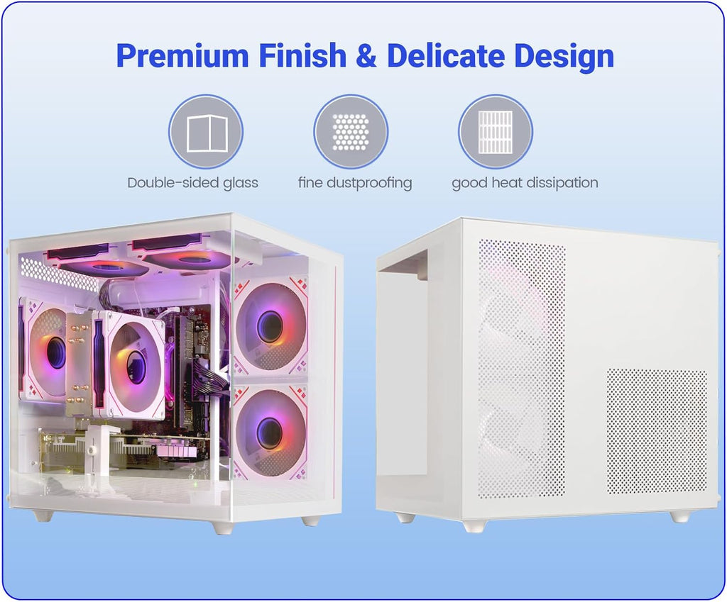 Gaming PC Desktop Computer - Ryzen 5 5500 (6Core 12Threads Up to 4.2G) Radeon RX 6500XT 4GB  16GB DDR4 RAM  512GB NVME SSD  Wi-Fi 6  Prebuilt Tower Computer for Home and Office