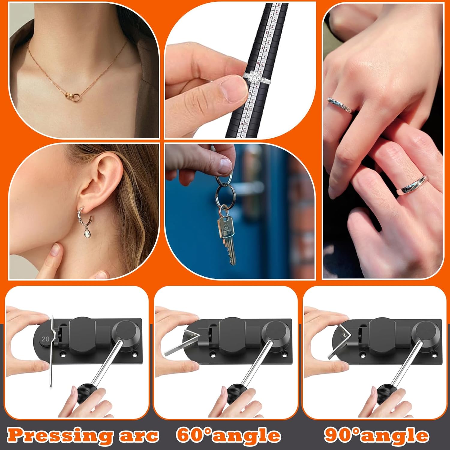 Enkreefi Ring Bender, Ring Bending Tool Set for Spoon Heavy Duty with Jewelry Spoon Making Tool,Multi-Functional DIY Maker Machine