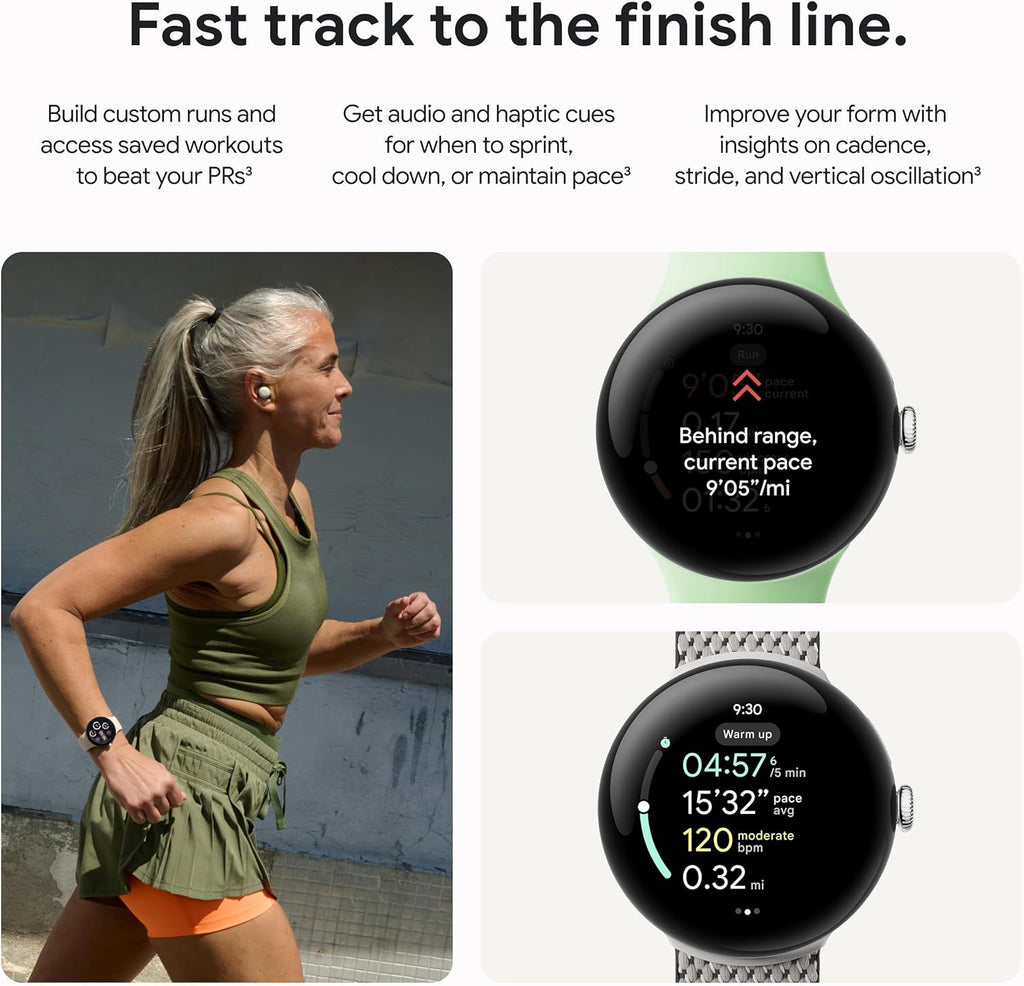 Google Pixel Watch 3 (45mm) 2024 Model - Android Smartwatch  Heart Rate Tracking  Fitbit Advanced Running  Fitness Insights  24-Hour Battery - Matte Black Aluminum Case - Obsidian Band - Wi-Fi