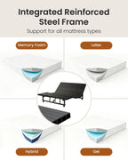 King Adjustable Bed Base Frame with Wireless Remot, Easy Installation, Heavy-Duty Steel Frame, Whisper-Quiet Motor, Head & Foot Lift, Zero Gravity & Anti-Snore Modes Comfort (79" L x 74" W x 12.72" H)