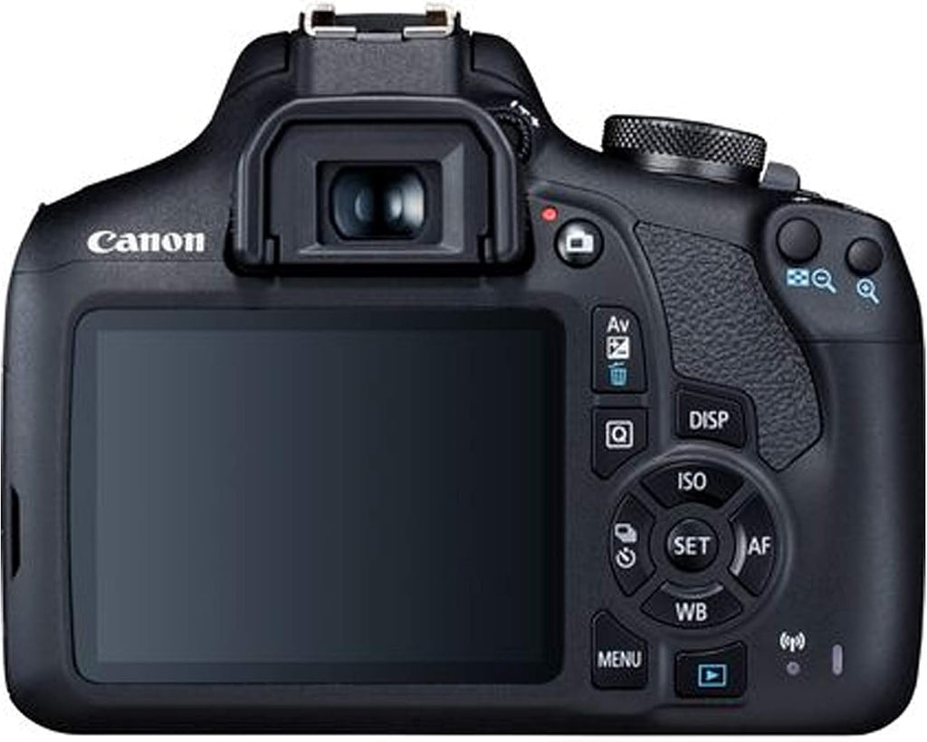 Canon EOS 2000D / Rebel T7 DSLR Camera w/EF-S 18-55mm F/3.5-5.6 Zoom Lens + 64GB Memory  LED Video Light  Case  Gripster Tripod  and More (Essential Bundle) (Renewed)