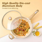 SENSARTE Ceramic Cookware Sets, Pots and Pans Set Non stick, 14 Piece Induction Cookware, Non toxic Healthy Non Stick Kitchen Cooking Set, with Frying Pans Set, PFAS PTFE PFOA PFOS Free