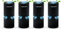 Lab Charge Small Ionic Air Purifier for Home & Bedroom – Silent HEPA Filter – Covers 250 Sq Ft - Free Cleaner – Compact & Black Design - Pack of 4
