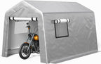 Jocoevol Carport 6x8 FT Enclosed Carport with Roll-up Windows, Portable Garage with Removable Sidewalls & Doors, Car Canopy Tent with Sandbags All-Season Tarp for Bike Motorcycle