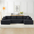 Modular Sectional Sleeper Sofa,134 Inch Boneless Cloud Couch for Living Room, U Shaped 5 Seat Sofa with 2 Storage Pockets& 2 Cup Holders, Free Combination, No Assembly Required (Dark Grey)
