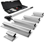 Professional Drywall Skimming Blade Kit (12", 16", 24", 32" & 40"), Stainless Steel Wall Finishing Tools with Extension Pole, Roller & Putty Knife, Lightweight Set with Carrying Case