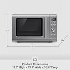 Breville BMO650SIL Compact Wave Soft Close Countertop Microwave Oven, Silver