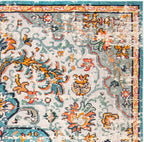 SAFAVIEH Madison Collection Area Rug - 9' x 12', Grey & Light Blue, Boho Chic Medallion Distressed Design, Non-Shedding & Easy Care, Ideal for High Traffic Areas in Living Room, Bedroom (MAD447F)