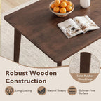 Giantex Dining Table for 4, 48" Rectangular Wooden Kitchen Table with Solid Rubber Wood Legs, Mid Century Modern Dinner Table for Dinette, Living Room, Home Office (Walnut)