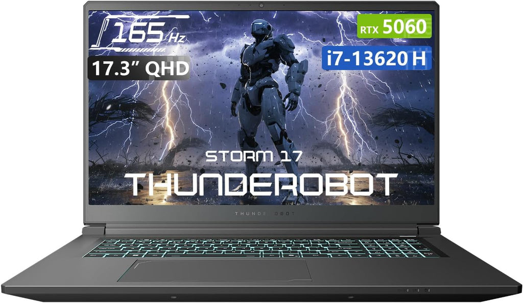 Thunderobot Storm 17 5060 Gaming Laptop  17.3" QHD 165Hz 2K Display  Core i7-13620H  GeForce RTX 5060  32GB DDR5 RAM  2TB SSD  RGB Backlit Keyboard  Wi-Fi 6  Win11 Home