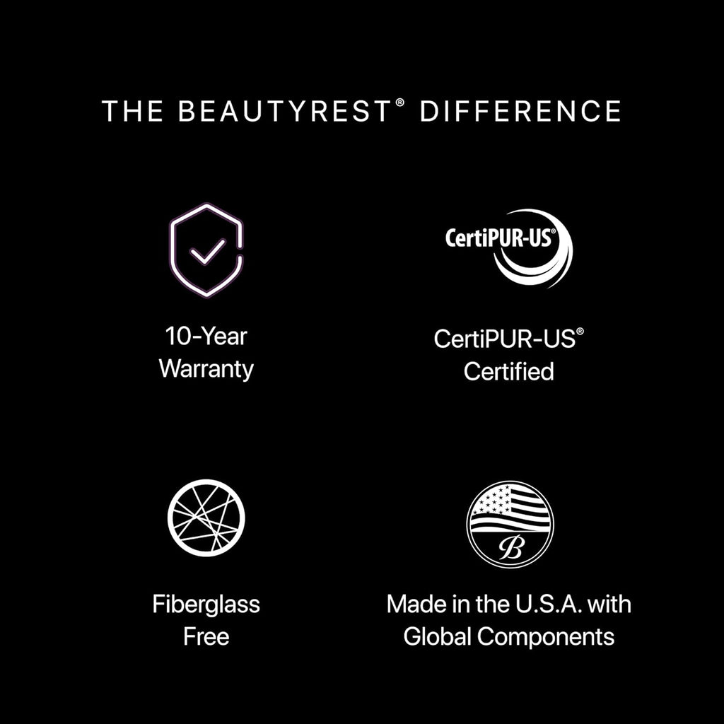 Beautyrest Silver BRS900 12.25” Medium Twin XL Mattress, Cooling Technology, Supportive, CertiPUR-US, 100-Night Sleep Trial, 10-Year Limited Warranty White