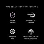 Beautyrest Silver BRS900 12.25” Medium Twin XL Mattress, Cooling Technology, Supportive, CertiPUR-US, 100-Night Sleep Trial, 10-Year Limited Warranty White