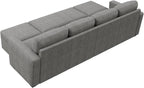 HONBAY Modular Sectional Sleeper Sofa Bed, Chenille Pull Out Couch with Storage Ottoman, U Shaped Sectional Couches for Living Room, Warm Grey