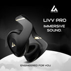 LIVV PRO Sports Headphones Designed for Gym  Workout  Running - Comfortable  Ergonomic  Over Ear  Active Noise Cancelling  5 Microphones  Wireless  50 Hours Battery Life  Bluetooth 5.3  Matte Black