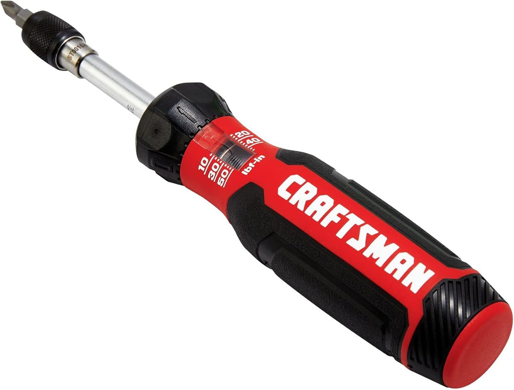 CRAFTSMAN Torque Screwdriver Set with Storage, 1" Phillips, Slotted, Hex, Torx and Square Screwdriving Bits, 29 Piece (CMHT68130)