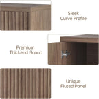 Sideboard Buffet Cabinet, Fluted Sideboard with Adjustable Shelves, Modern Credenza Storage Cabinet with Pop-up Doors, Wood Buffet Cabinets with Storage for Kitchen Entryway Living Room