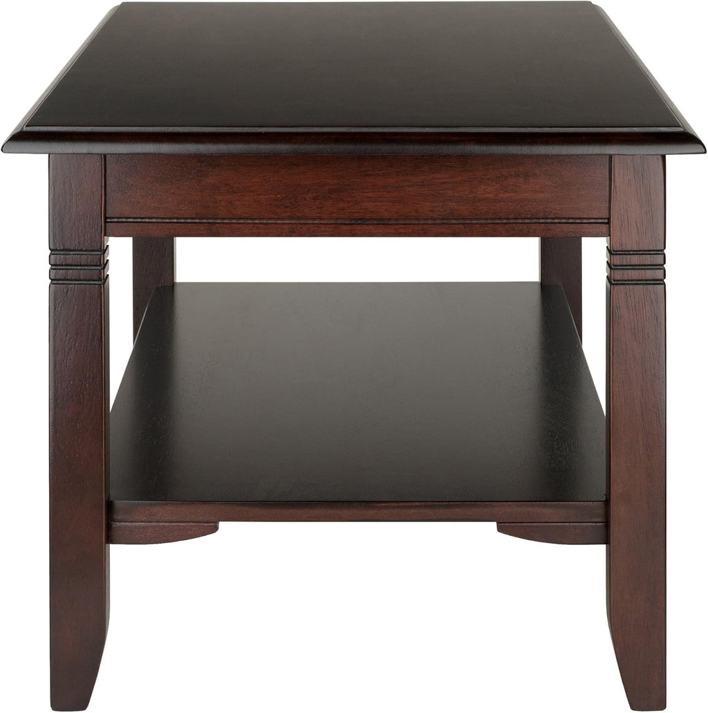 Winsome Nolan Coffee Table, Small Table with Shelf Storage, Practical and Elegant Living Room Decor, Stylish Furniture Essentials for New Homes, Apartments