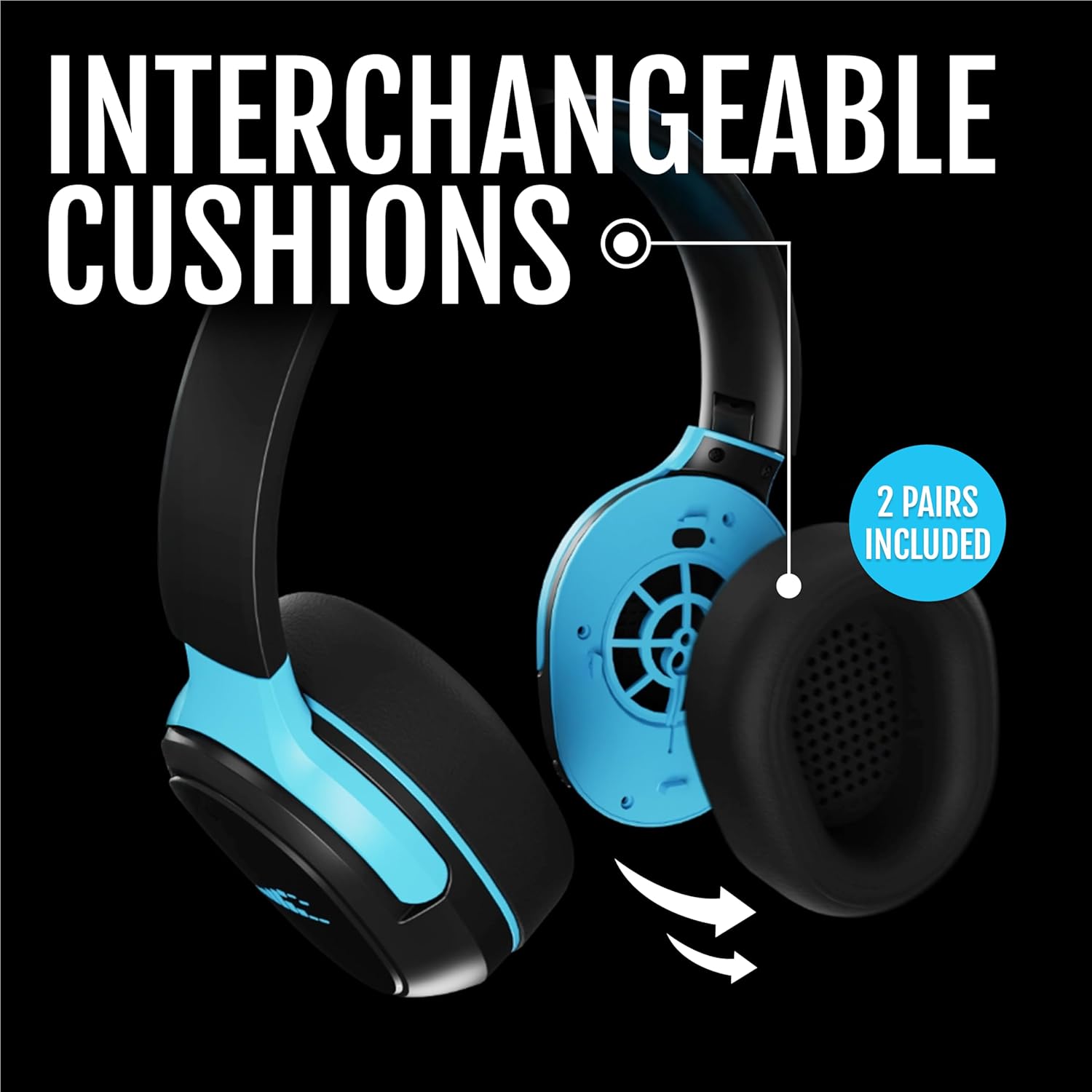 RIPT Ultra Over-Ear Sport Headphones  Active Noise Cancellation and Transparency Mode  50-Hour Battery Life  2 Sets of Cushions  Sweat-Proof Silicone and Leatherette  Premium Sound  Waterproof
