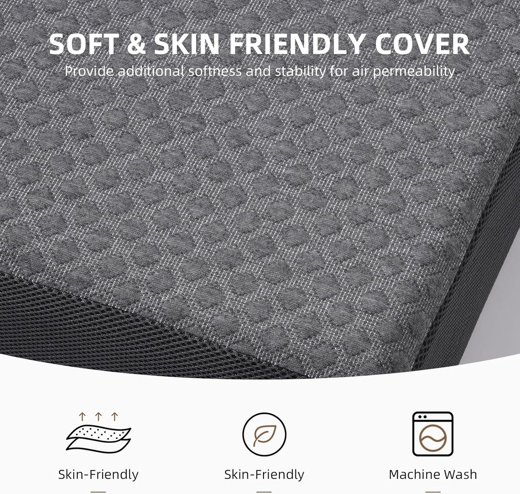 Tri Folding Mattress - Foldable Mattress for Travel/RV/Camping/Road Trip/Guest Room/Yoga, Tri-fold Memory Foam Mattress with Washable Cover, Handle & Non-Slip Bottom