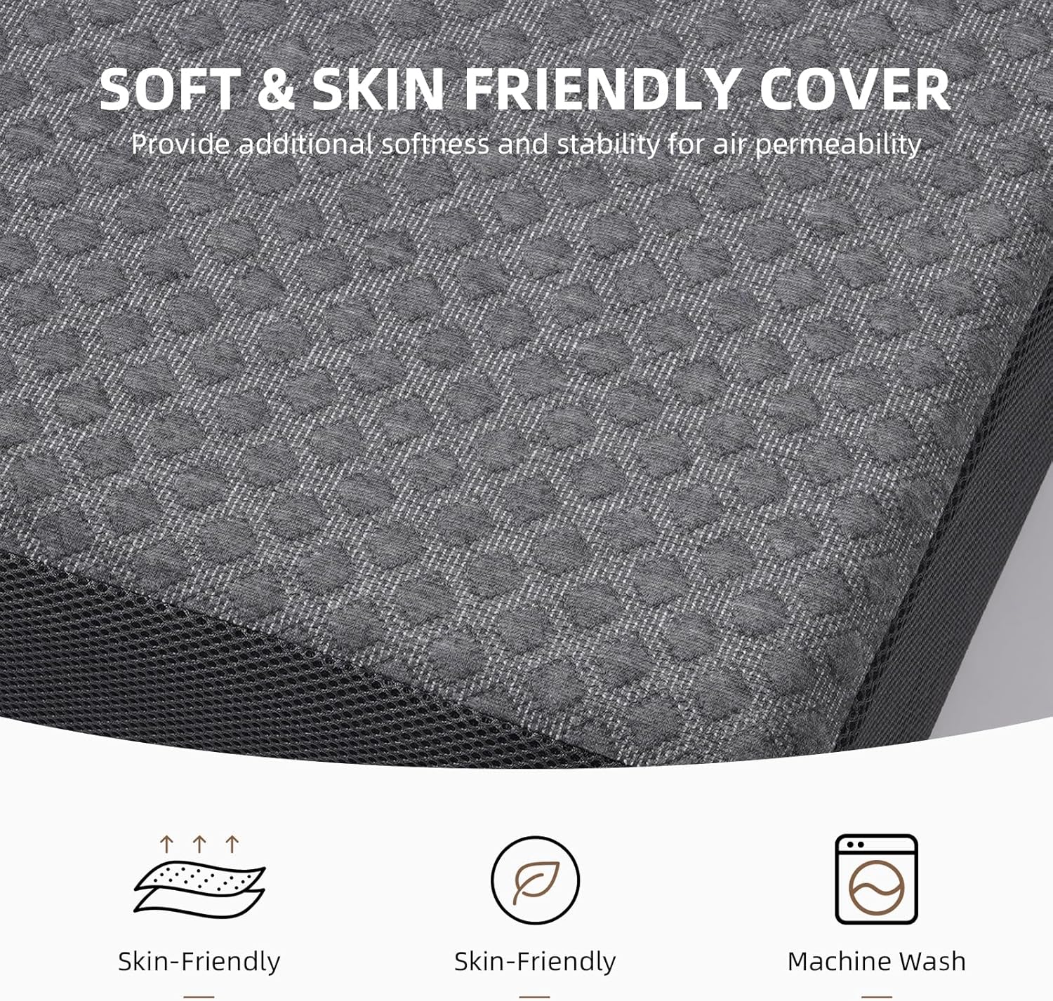 Tri Folding Mattress - Foldable Mattress for Travel/RV/Camping/Road Trip/Guest Room/Yoga, Tri-fold Memory Foam Mattress with Washable Cover, Handle & Non-Slip Bottom